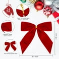 thumbnail image 2 of 24 Pcs Red Velvet Bows for Christmas Tree,Red Bows Velvet Ornaments Christmas Tree Bow for Gift Wrapping Door Vintage Garland Wreath,Rustic Holiday Decor-1" Wide,3.5 x 3.5 Inch, 2 of 6