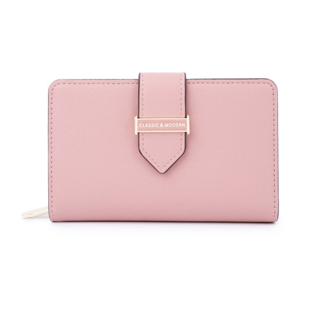 Cartera plegable con cremallera de gran capacidad y moda, cartera corta para mujer