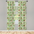 thumbnail image 3 of Ambesonne Rowan Curtains, Green Leaves Wild Fruits, Pair of 28"x84", Apple Green Fern Green, 3 of 5