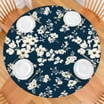 thumbnail image 2 of Pioneer Flower Floral Print Pattern Round Fitted Tablecloth with Elastic Edge,Dining Table Cover Waterproof,Outdoor Round Tablecloth for Camping,Dining,Indoor and Outdoor, 2 of 7