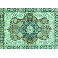 thumbnail image 1 of Ahgly Company Machine Washable Indoor Rectangle Abstract Turquoise Blue Modern Area Rugs, 4' x 6', 1 of 4