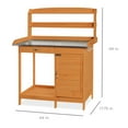 thumbnail image 7 of Best Choice Products Outdoor Garden Wooden Potting Bench Station w/ Metal Table Top, Pre-Stained Finish, Cabinet - Brown, 7 of 7