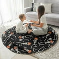 thumbnail image 3 of Skeleton Pumpkin Halloween Pattern Round Blanket,Comfortable Soft Flannel Throw Blanket,All Season,Warm Lightweight Blankets for Sofa Bed Couch Living Room Chair 47"x47", 3 of 5