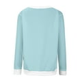 thumbnail image 4 of Bcresic Women's Crewneck Sweatshirt Color Block Pullover Tops Ribbed Sweatshirts Casual Dropped Shoulder Long Sleeve Jumper Fall Fashion Clothes,A01-Light Blue,3X-Large, 4 of 5