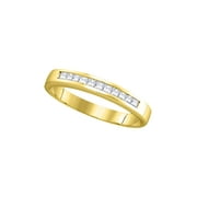 FB Jewels 14kt Yellow Gold Womens Princess Diamond Wedding Channel Set Band 1/4 Cttw Size 6
