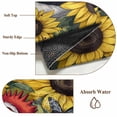 thumbnail image 6 of 2'x6' Rug Runners for Hallways Kitchen, Yellow Sunflower Rooster Non Slip Entryway Beside Floor Carpet Runner, Farmhouse Vintage Rooster Washable Laundry Room Bedroom Throw Rugs Mat for Family Pet, 6 of 8