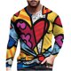 thumbnail image 1 of Camiseta de diario unisex para hombre, estampado gráfico en 3D, estampado cruzado, manga larga, blusa informal Pompotops oipoqjl6905, 1 of 3