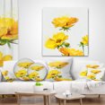thumbnail image 4 of Designart Beautiful Yellow Flowers on White - Floral Throw Pillow - 16x16, 4 of 5
