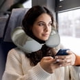 thumbnail image 6 of Xecao Elegant Ivory Flower Print Memory Foam Cervical Neck Pillow Versatile U-Shaped Pillows for Home,Office,Camping,Travelling,Soft Washable Cover, 6 of 8