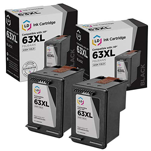 2PK Black Ink For HP 63XL 63 F6U64AN for HP Officejet 3830 3831 3832 3834 4650 