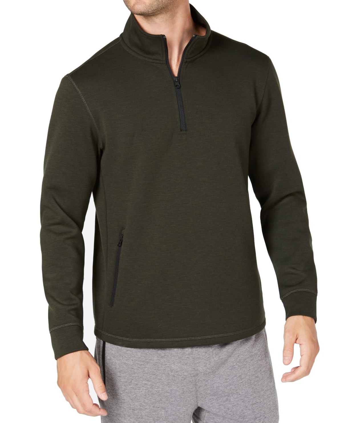 32 Degrees - Olive Mens 1/2 Zip Fleece Tech Sweater 2XL - Walmart.com ...