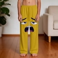 thumbnail image 5 of Funny Boys Cartoon Face Print Pants with Pockets - Novelty Soft Stretchy Sweatpants for Kids, Playful Yellow Lounge Wear, Sizes 4-14,Size 12 T, 5 of 9