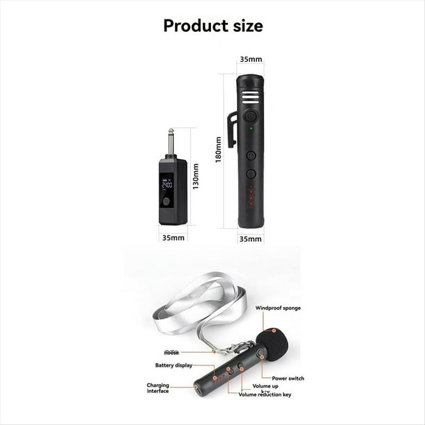 Micrófono Inalámbrico para Colgar en el Cuello, Micrófono de Enseñanza, Altavoz, Amplificador, Micrófono Universal Inalámbrico para Exteriores en