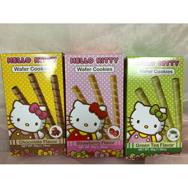 Hello Kitty Wafer Cookies Green Tea Flavor 45g; US Seller