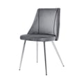 thumbnail image 3 of Set of 4 Velvet Dining Chairs, 21.06 Inch Width Modern Simple Upholstered Dressing Chair with Chrome Metal Legs and Backrest for Living Room, Kitchen and Dinning room, Grey, 3 of 9