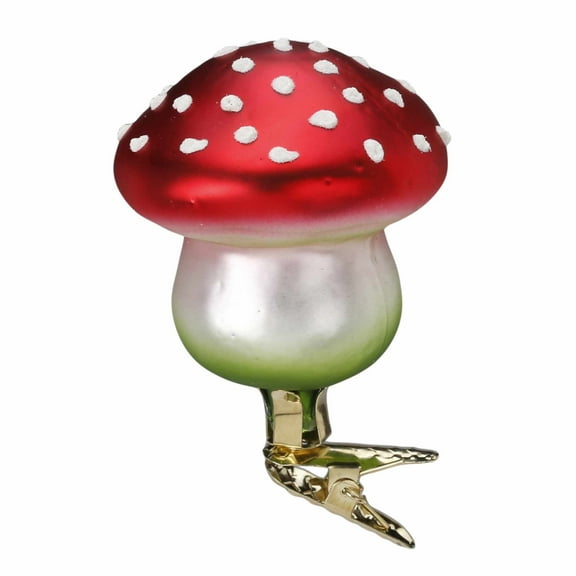 Lucky Charm Mushroom - One Ornament 2.75 Inch, Glass - Christmas Ornament Spring 10123S015