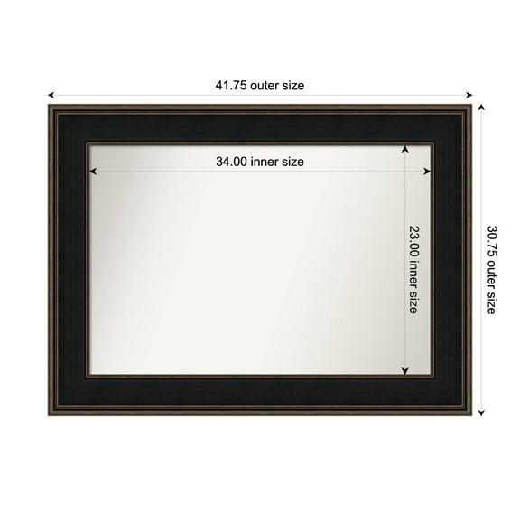 Amanti Art Custom Wall and Bathroom Mirror (30.75 x 41.75 in.), Mezzanine Espresso Frame
