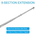 thumbnail image 4 of Unique Bargains Telescopic Handheld Flagpoles 2M Sponge Handle Pole 9 Sections Red, 4 of 7