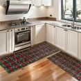 thumbnail image 3 of Kitchen Rugs Sets Of 2,Red and Green Plaid Christmas Snow Pattern Anti Fatigue Kitchen Mat Rugs Non Slip Washable,Decorative Kitchen Floor Mats for Kitchen,Sink,Laundry,17"X47", 3 of 5