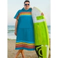 thumbnail image 2 of SUN CUBE Surf Poncho Changing Robe with Hood, Thick Quick Dry Microfiber Wetsuit Changing Towel for Surfing Beach Swim Outdoor Sports Men, Absorbent Wearable Towel Cover Up with Pocket, Sunset Blue, 2 of 6