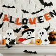 thumbnail image 1 of 3 Pcs Cute Decorations For Indoors Decorations Wooden Tiered Tray Table Sign Bat Witch Signs Pumpkin For Party Home Large Event Tent Party Flags on A String Event Table And Chairs Set Party, 1 of 3