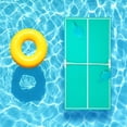 thumbnail image 4 of California Sun Floating Table Tennis Game - Swimming Pool Ping Pong w/Paddles (Teal), 4 of 7