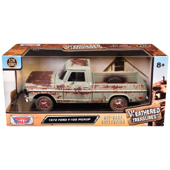 1972 Ford F-100 Pickup Truck Beige (Rusted) "Weathered Treasures" Series 1/24 Diecast Model Car by Motormax