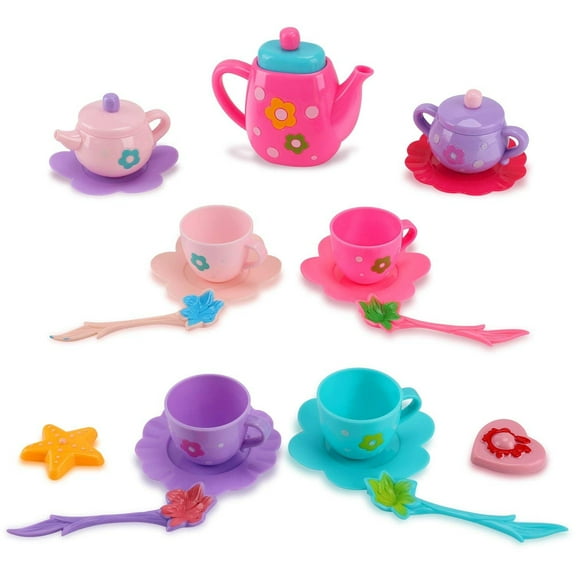 Kitchen Connection Tea Party Pretend Playset For Kids, 21-Piece - Multicolor
