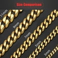 thumbnail image 5 of Women's Men's Bracelet Stainless Steel Cuban Link Chain Bracelets Gold Color Silver Color Fashion Wholesale Jewelry KBB10 GC, 5 of 6