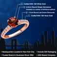 thumbnail image 2 of Gem Stone King 10K Two Tone Gold Red Garnet and Lab Grown Diamond Engagement Ring for Women | 1.40 Cttw | Round 6.5MM | Gemstone January Birthstone | Size 6, 2 of 6