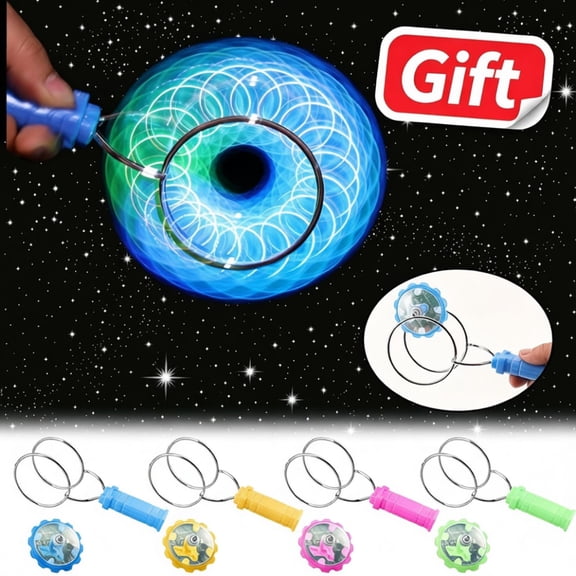 Magnetic Light Up Spinning Top Toy, Stocking Stuffers Handheld Gyro Spinner Fidget Toy, Kids Sensory Play Toy, Christmas Birthday Party Favor Gift for Toddler Boys Girls Ages 3 and Up