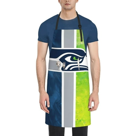 

SEA_Seahawks Football Fan Adjustable Apron for Men Women Funny Apron Gifts for Dad Father Kitchen Grill Chef Cooking锛宖lower arrangement painting