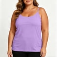 thumbnail image 4 of Aezemi Plus Size Women Padded Cami Tank Tops, Adjustable Spaghetti Strap Camisole with Built-In Bra Pads, Sleeveless Casual Summer Tees, 4 of 9