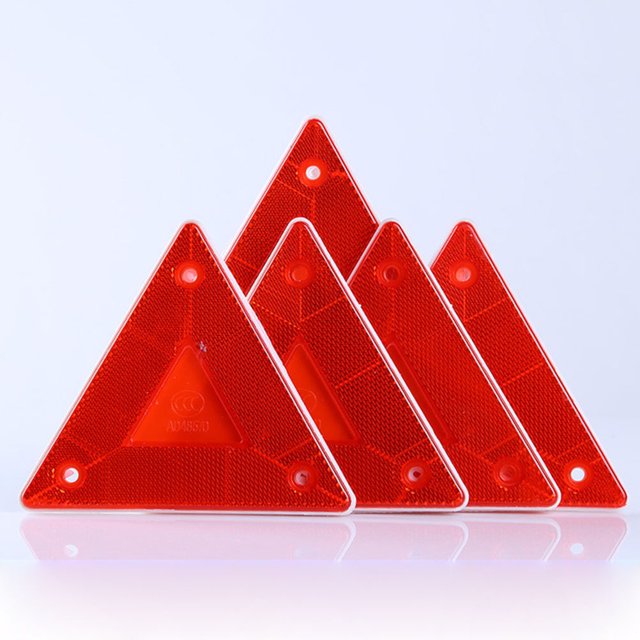 STRANDCHIC 5Ensemble Triangle de Sécurité Routière Plastique Rouge Signal d'Urgence Réfléchissant pour Conducteurs