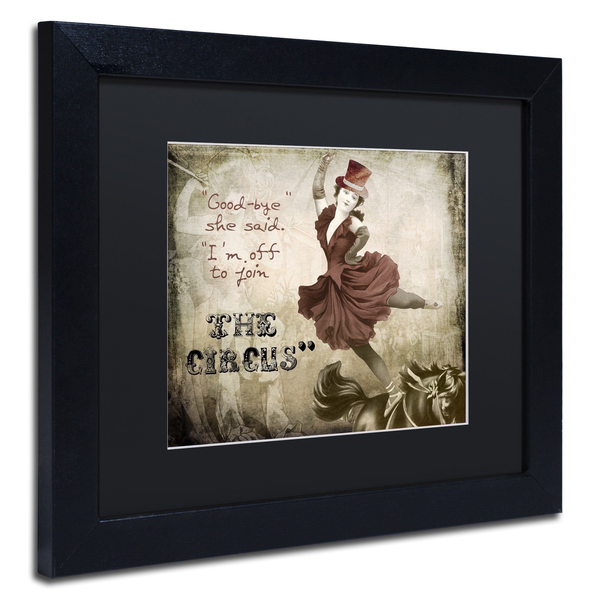 Trademark Fine Art "Join The Circus" Canvas Art by Color Bakery Black Matte, Black Frame