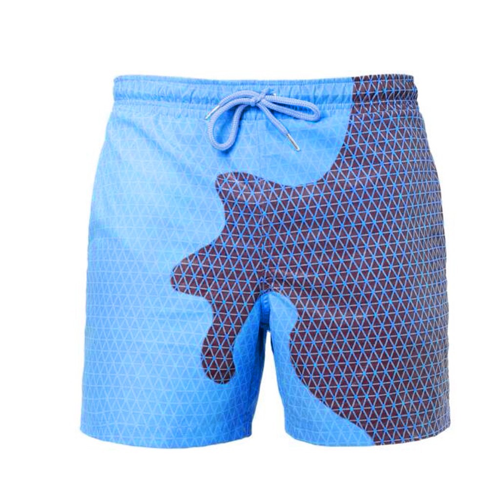 Summer Men Temperature-Sensitive Color-Changing Beach Swim Pants Trunks Shorts
