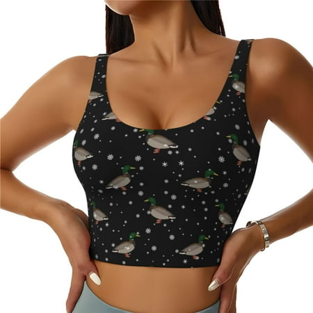 Matuu Mallards And Snowflakes for Women s Sports Bra - Soft  Comfortable and Breathable Sports Vest for Yoga  Fitness  and Dance-XX-Large