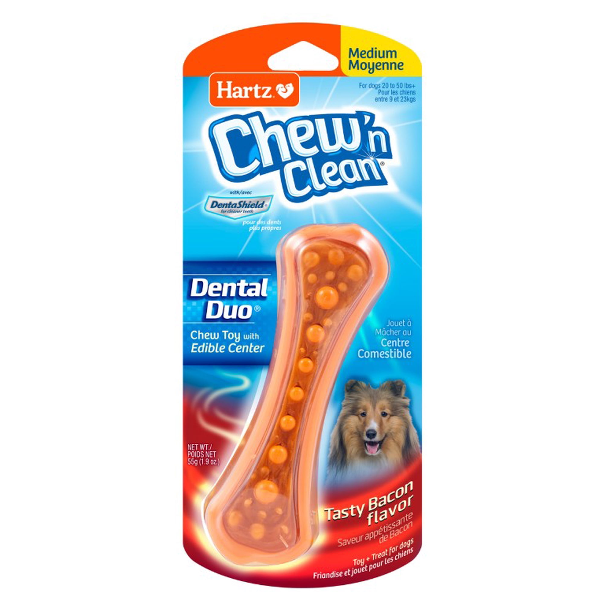 Hartz Chew N' Clean Dental Duo Dog Chew & Toy 1 ea (Pack of 3)