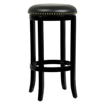 Boraam Cordova 24in. Backless Swivel Wood Counter Stool, Black Finish