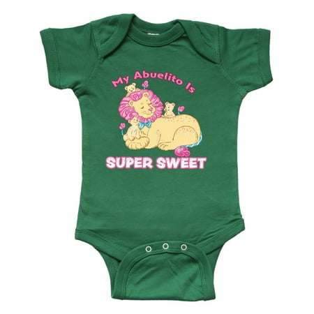 

Inktastic My Abuelito Is Super Sweet Cotton Candy Lions with Pink Mane Gift Baby Boy or Baby Girl Bodysuit