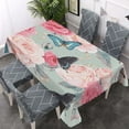 thumbnail image 2 of Yehwow Pink Rose Butterfly Rectangle Tablecloth 52x70 Inch Table Cover for Kitchen Dining Party Picnic Decor, 2 of 4