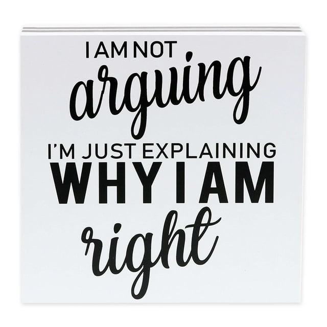 Barnyard Designs I Am not Arguing I’m Just Explaining Why I Am Right Box Wall Art Sign Primitive Country Home Decor Sign With Sayings 8” x 8”