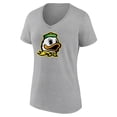 thumbnail image 2 of Women's Gray Oregon Ducks Team Logo V-Neck T-Shirt, 2 of 3