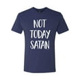 thumbnail image 2 of Wild Bobby, Quote Not Today Satan Funny Witty, Inspirational/Christian, Men Premium Tri Blend Tee, Vintage Navy, Medium, 2 of 3