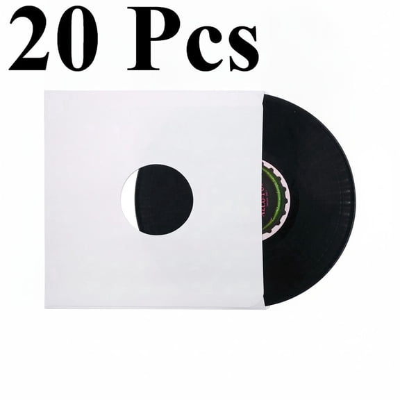 20PCS 12in White Vinyl Record Jackets, Cardboard LP Covers, Acid Free Archival Album Sleeves for 33 RPM Collection Storage