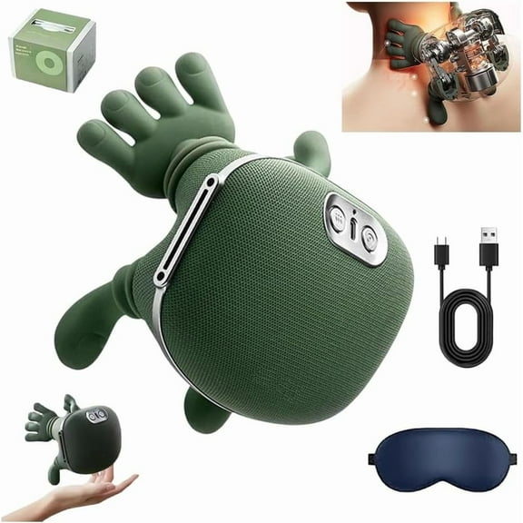 Real Touch Therapy Massager, Electric Cervical Neck Massager Bionic Heated Massagers, Simulates Deep Tissue Massage of Human Hand to Cervical Pain Relief, Portable for Home and Office