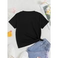 thumbnail image 3 of T-Shirt à Manches Courtes Imprimé Dessin Animé Fraise Mignon pour Filles - Mélange de Polyester Doux, Col Rond, Lavable en Machine, Beige avec Design "Hangin' on Let Me", 3 of 5