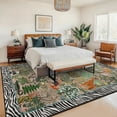thumbnail image 5 of Garvee 10'x13' Jungle Animal Print Area Rug, Brown Botanical Carpet Washable Rug Non-Slip Modern Stripe Border Floor Mats for Living Room Bedroom Nursery Decor, 5 of 8