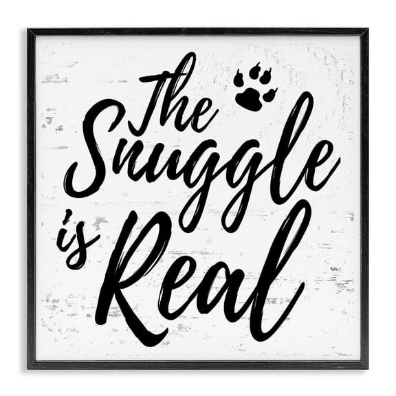 Stupell Industries Shabby Chic The Snuggle Is Real Dog Black Framed Giclee Art, 12 x 12, by Lil' Rue