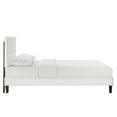 thumbnail image 3 of Platform Bed Frame, Tufted, White, Velvet, Mid Century Bedroom, Modern Contemporary Boutique HB35540, 3 of 8